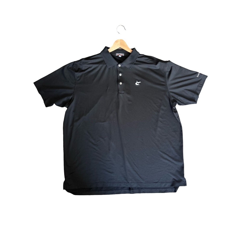 Peter Millar Summer Comfort Mens XXL Black Performance Golf Polo Shirt